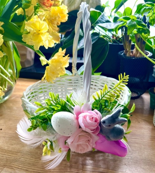 Dekorowany Koszyczek do Święconki Stroik Wielkanoc wielkanocny koszyk kosz