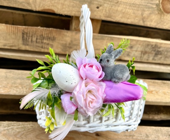 Dekorowany Koszyczek do Święconki Stroik Wielkanoc wielkanocny koszyk kosz