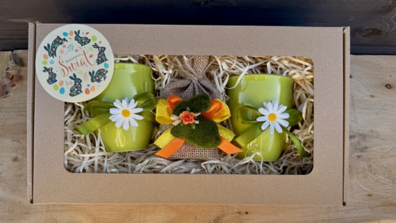 Upominek Prezent od Zajączka na Wielkanoc Wielkanocny Zestaw Kubków Kubki