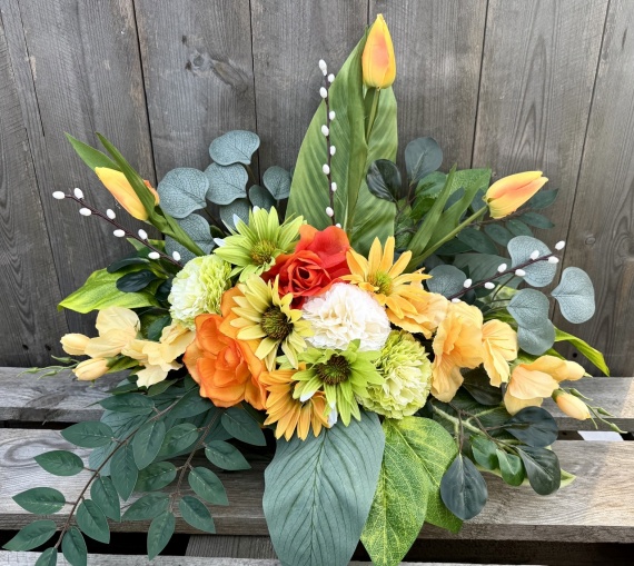 Wiosenna WIĄZANKA BUKIET Stroik na Wiosnę Tulipany na Cmentarz Wielkanoc