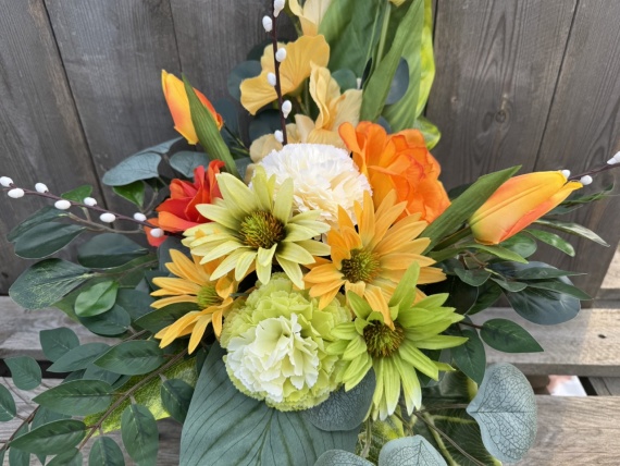 Wiosenna WIĄZANKA BUKIET Stroik na Wiosnę Tulipany na Cmentarz Wielkanoc