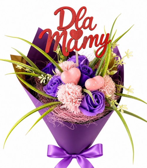 Oryginalny Piękny Bukiet na Dzień Matki Prezent dla Mamy Mydlany Flower Box