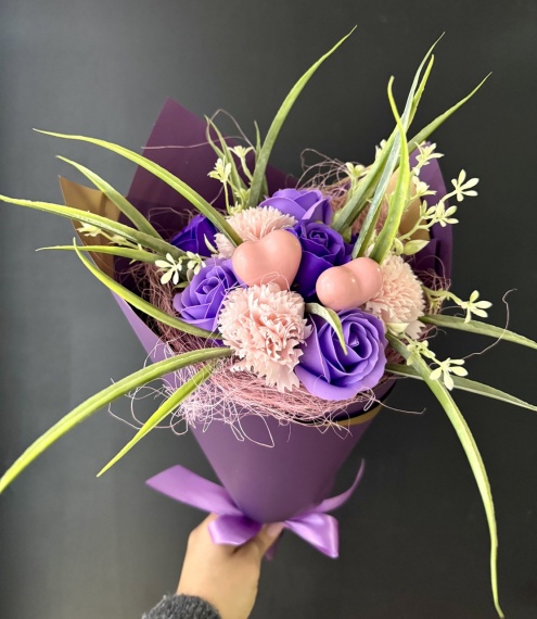 Oryginalny Piękny Bukiet na Dzień Matki Prezent dla Mamy Mydlany Flower Box