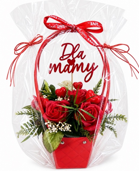 Flower Box Mydlany Prezent Dla Mamy na Dzień Matki Bukiet z Róż Mydlanych