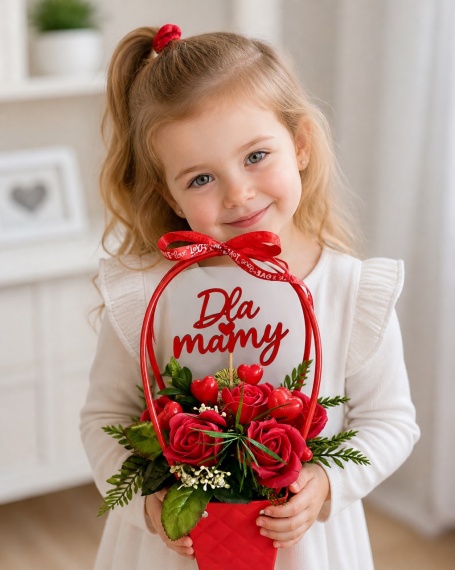 Flower Box Mydlany Prezent Dla Mamy na Dzień Matki Bukiet z Róż Mydlanych