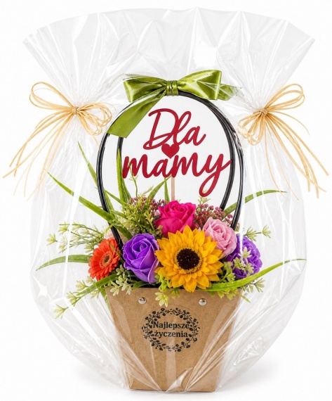 Oryginalny Piękny Prezent dla Mamy na Dzień Matki Mydlany Bukiet Flower Box