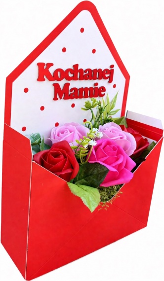 Piękny Oryginalny Prezent dla Mamy na Dzień Matki Flower Box Róże Mydlane