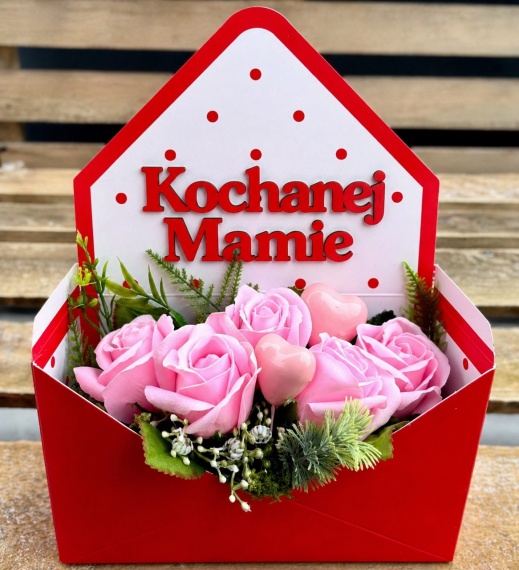 Bukiet z Mydlanymi Kwiatkami Flower Box dla Mamy Prezent na Dzień Matki