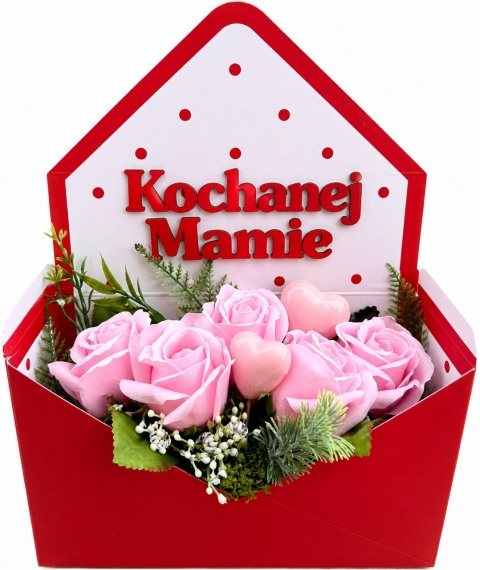 Bukiet z Mydlanymi Kwiatkami Flower Box dla Mamy Prezent na Dzień Matki