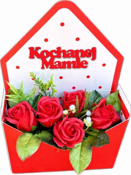 Prezent na Dzień Matki Bukiet z Róż Mydlanych Flower Box Kwiaty dla Mamy