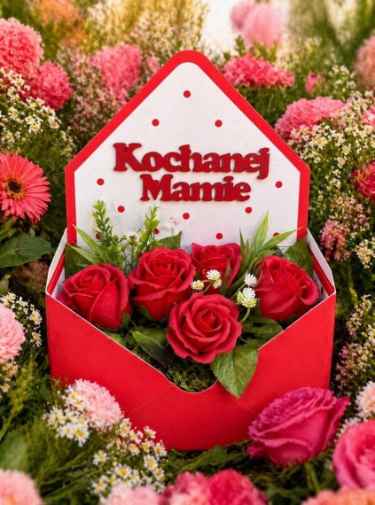 Prezent na Dzień Matki Bukiet z Róż Mydlanych Flower Box Kwiaty dla Mamy