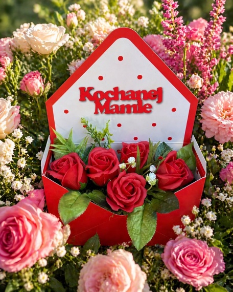 Prezent na Dzień Matki Bukiet z Róż Mydlanych Flower Box Kwiaty dla Mamy