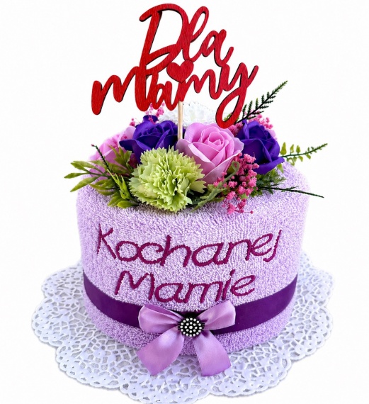 Wyjątkowy Prezent na Dzień Matki dla Mamy Ręcznik Haft Kwiaty Róże Mydlane