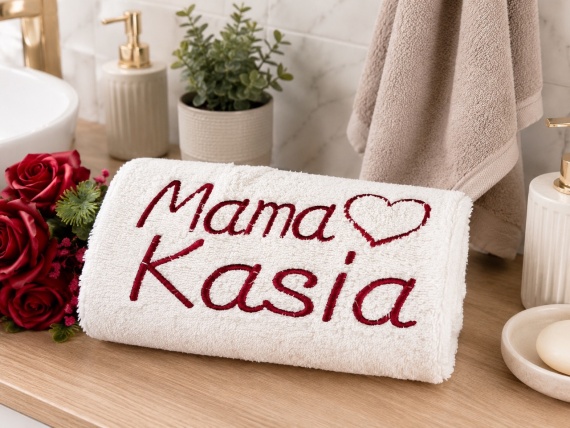 Zestaw Prezentowy dla Mamy Prezent na Dzień Matki Ręcznik z Haftem Imieniem