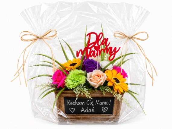 Bukiet Mydlany z Kwiatów Mydlanych Flower Box Mydlany dla Mamy Dzień Matki