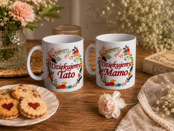 Podziękowanie dla Mamy/Taty na Ślub Zestaw Prezentowy Kubek Miód Herbata