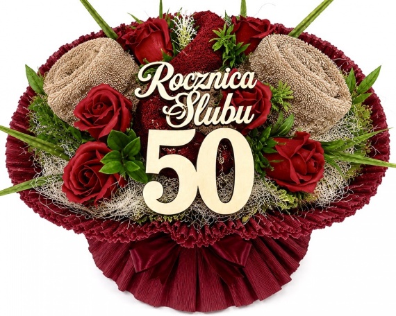 Prezent na Rocznicę Ślubu Bukiet z GRUBYCH RĘCZNIKÓW + Mydlane Kwiaty Róże