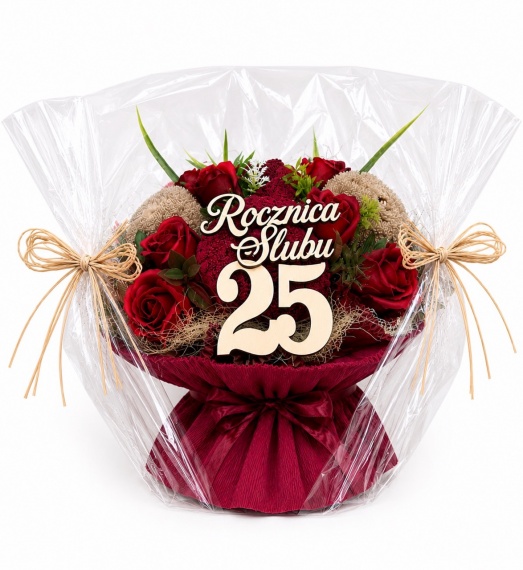 Prezent na Rocznicę Ślubu Bukiet z GRUBYCH RĘCZNIKÓW + Mydlane Kwiaty Róże