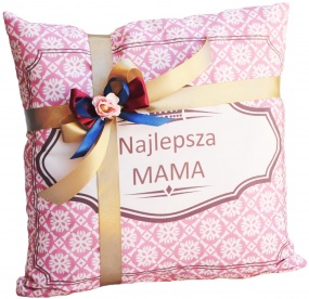 Poduszka z dekoracją - prezent na Dzień Mamy