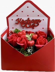 Prezent na Walentynki Walentynkowy Flower Box Mydlany Bukiet Mydlane Róże