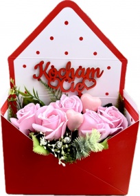 Flower Box Bukiet Mydlany Róże Prezent na Walentynki dla Żony Kobiety Niej