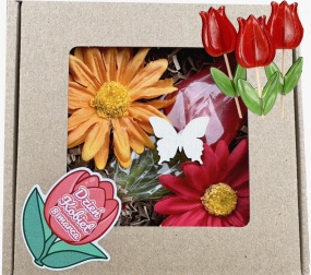 Prezent na Dzień Kobiet Upominek dla nauczycielek dziewczynek Tulipan Lizak