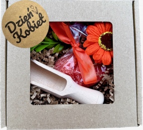Fajny Miły Prezent na Dzień Kobiet Box Kosz Prezentowy SPA Sól Kosmetyki