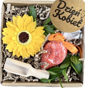 Elegancki Prezent na Dzień Kobiet Box Prezentowy SPA Kwiaty Mydlane Sól