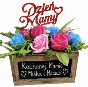 Prezent na Dzień Matki dla Mamy Bukiet z Mydlanych Róż Flower Box Mydlany