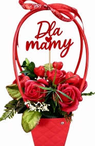 Flower Box Mydlany Prezent Dla Mamy na Dzień Matki Bukiet z Róż Mydlanych