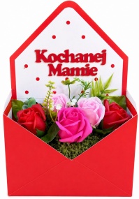 Piękny Oryginalny Prezent dla Mamy na Dzień Matki Flower Box Róże Mydlane