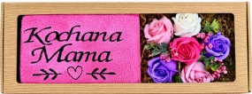 Prezent dla Mamy Prezent na Dzień Matki Ręcznik Haft Mydlany Bukiet z Róż