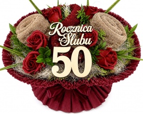 Prezent na Rocznicę Ślubu Bukiet z GRUBYCH RĘCZNIKÓW + Mydlane Kwiaty Róże